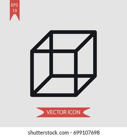 Cube vector icon, illustration symbol