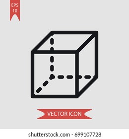 Cube vector icon, illustration symbol