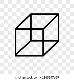 Cube vector icon isolated on transparent background, Cube logo concept