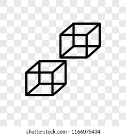 Cube vector icon isolated on transparent background, Cube logo concept
