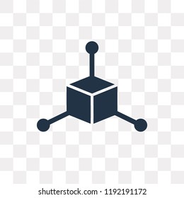 Cube vector icon isolated on transparent background, Cube transparency concept can be used web and mobile