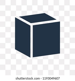 Cube vector icon isolated on transparent background, Cube transparency concept can be used web and mobile