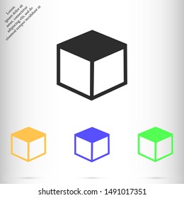 cube vector icon , Lorem ipsum flat design