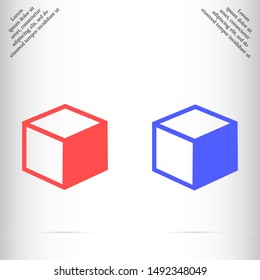cube vector icon , Lorem ipsum flat design