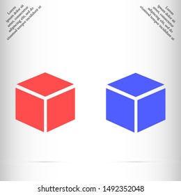 cube vector icon , Lorem ipsum flat design