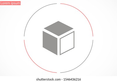 Cube vector icon. cube for math icon. 