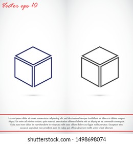 Cube vector icon. cube for math icon. Cube for building icon. Cube square icon.  10 EPS and Lorem Ipsum. flat design.
