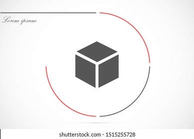Cube vector icon. cube for math icon. Cube for building icon. Cube square icon. 10 EPS and Lorem Ipsum. flat design.