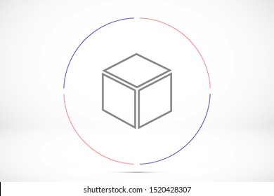 Cube vector icon. cube for math icon. Cube for building icon. Cube square icon. 10 EPS and Lorem Ipsum. flat design.