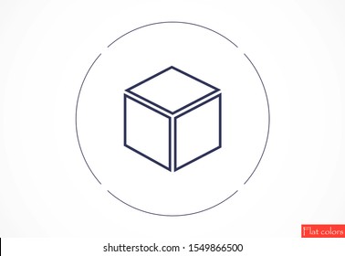 Cube vector icon. cube for math icon. Cube for building icon. Cube square icon. 10 EPS and Lorem Ipsum. flat design.