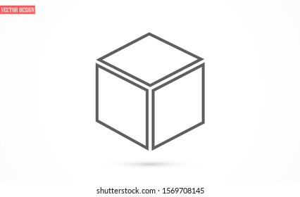Cube vector icon. cube for math icon. Cube for building icon. Cube square icon. 10 EPS and Lorem Ipsum. flat design.