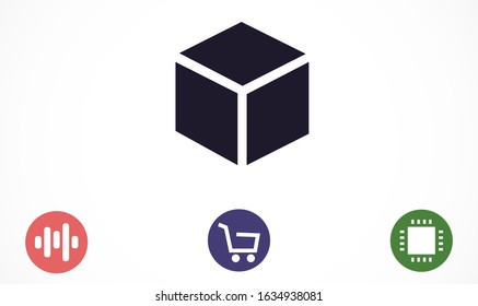 Cube vector icon. cube for math icon. Cube for building icon. Cube square icon. 10 EPS and Lorem Ipsum. flat design.