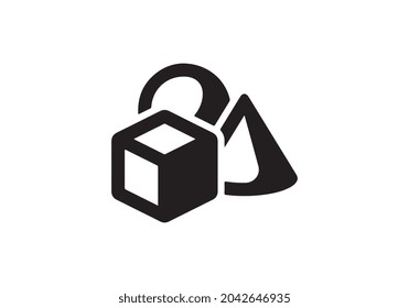 Cube vector icon. cube for math icon. Cube for building icon. Cube square icon.