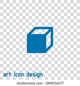 cube vector icon on an abstract background