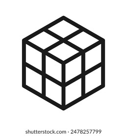 Cube vector icon on blank background
