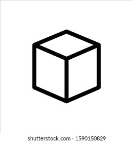 Cube vector icon. Cube symbol pictogram. Sugar icon. Sugar flat sign design