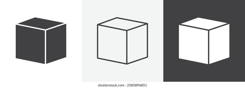 Cube vector icons collection graphic designs for ui designs