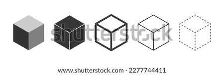 Cube vector icons. Set of Cube symbols on white background. Various black Cube icons. Vector.