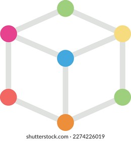 cube Vector illustration on a transparent background. Premium quality symbols. Line Color icons for concept and graphic design.