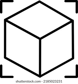 Cube Vector Line Icon Design