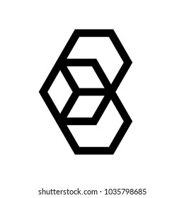 cube vector logo. hexagon icon.