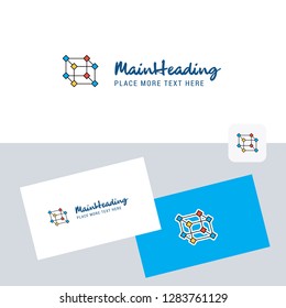 Cube vector logotype with business card template. Elegant corporate identity. - Vector