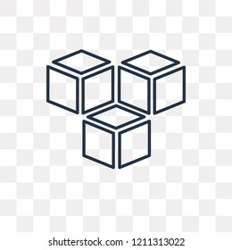Cube vector outline icon isolated on transparent background, high quality linear Cube transparency concept can be used web and mobile