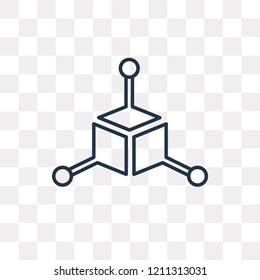 Cube vector outline icon isolated on transparent background, high quality linear Cube transparency concept can be used web and mobile