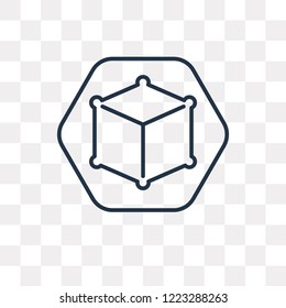 Cube vector outline icon isolated on transparent background, high quality linear Cube transparency concept can be used web and mobile