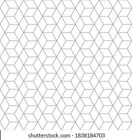 Cube Vector seamless pattern. Modern stylish texture. Repeating geometric tiles background with rhombuses