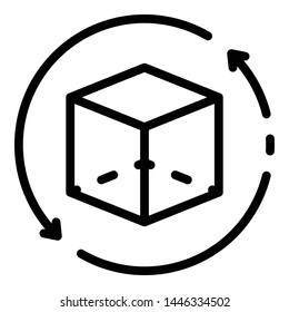 Cube vr icon. Outline cube vr vector icon for web design isolated on white background