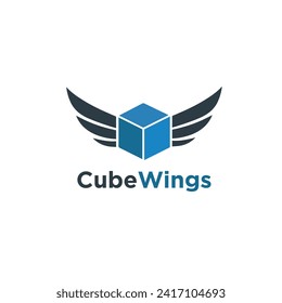 Cube Wings Logo Design Modern