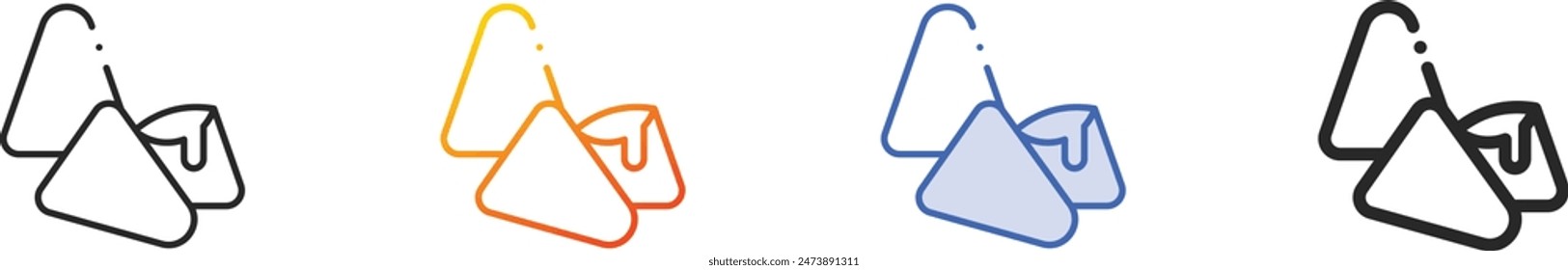cuberdon icon.Thin Linear, Gradient, Blue Stroke and bold Style Design Isolated On White Background