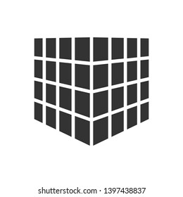 Cubes 3 Dimension Combination Puzzle or 3D Intelligent Game  Icon for Apps and Websites.