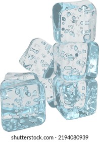 Cubos 3d hechos de hielo