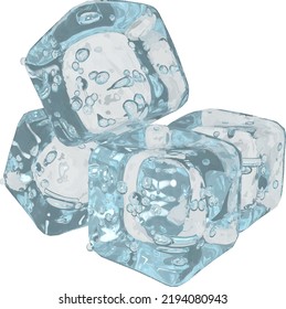 Cubes 3d made of ice