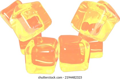 Cubes 3d made of ice