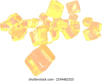 Cubes 3d made of ice