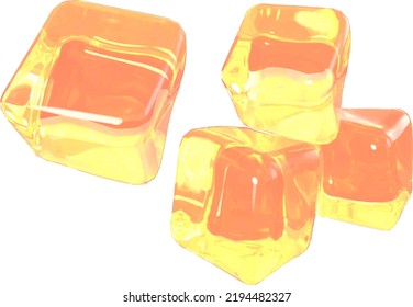 Cubes 3d made of ice