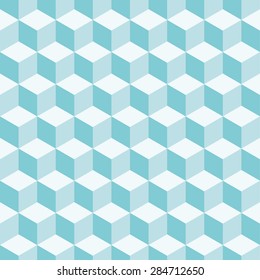 Cubes 3d pattern background. Vintage vector pattern.