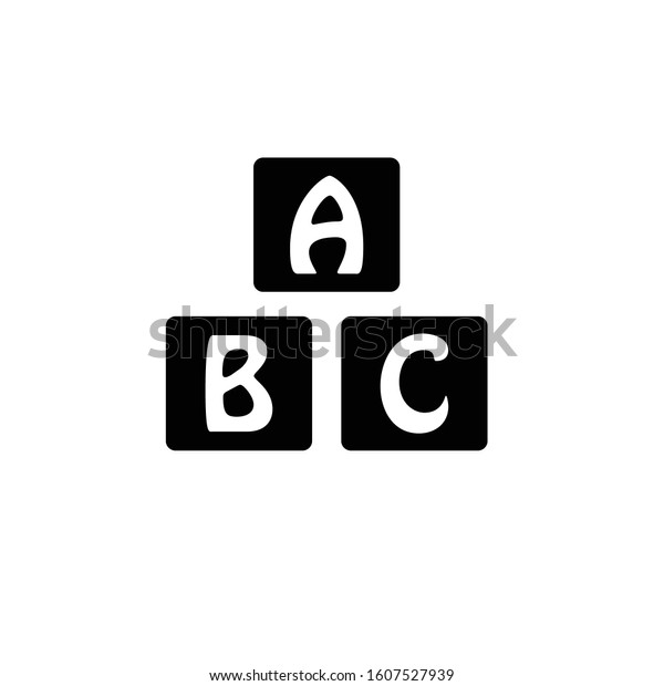 Cubes ABC vector icon\
on white background