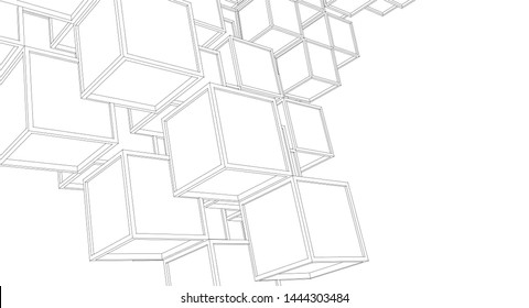 
cubes abstract architecture 3d illustration
