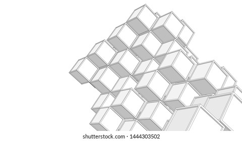 
cubes abstract architecture 3d illustration