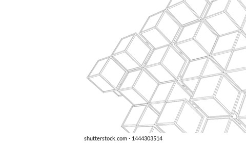 
cubes abstract architecture 3d illustration