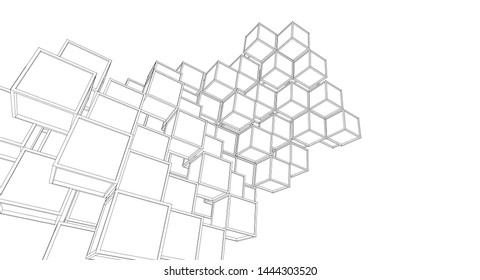 
cubes abstract architecture 3d illustration