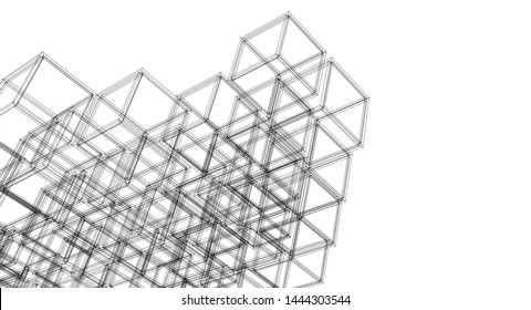 
cubes abstract architecture 3d illustration
