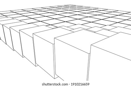 
cubes abstract geometry 3d rendering
