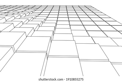 cubes abstract geometry 3d rendering