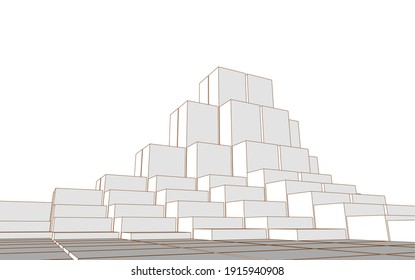 cubes abstract geometry 3d rendering
