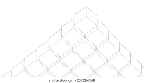cubes abstract geometry 3d rendering